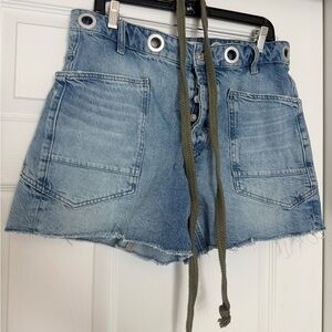 Free People Moxie Distressed High Waist Denim Cutoff Shorts